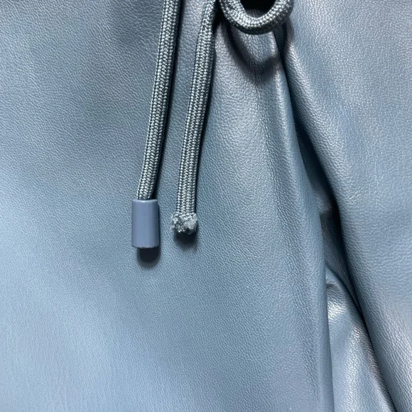 EDC Teal Blue Highrise Vegan Leather Jogger Pants  Elastic Waistband Size 6 - Picture 15 of 17